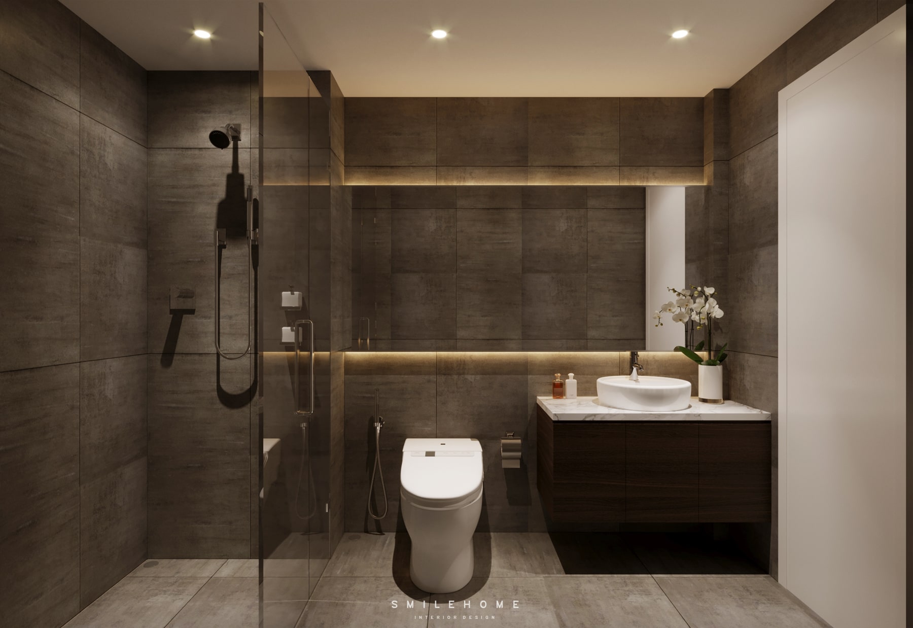 Phòng tắm lựa chọn ốp tường gỗ