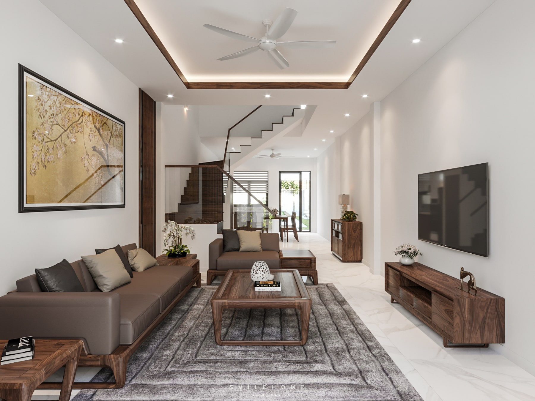 Cách thiết kế phòng khách đơn giản, không rườm rà làm tăng độ thông thoáng cho không gian nhà